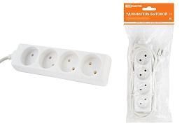 Удлинитель бытовой У4 4 гнезда, 5метров, без заземления, ПВС 2х0,75мм2 10А/250В SQ1303-0212 TDM от поставщика КабельСпецСтрой
