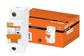 Выключатель автоматический 20А 1П однополюсный характеристика D 10кА ВА47-100 SQ0207-0003 TDM от поставщика КабельСпецСтрой