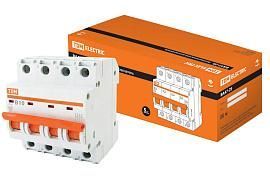 Выключатель автоматический 10А 4П четырехполюсный характеристика B 4,5кА ВА47-29 SQ0206-0056 TDM от поставщика КабельСпецСтрой