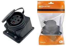 Розетка настенная с загл. наклон. каучук 3Р+РЕ 32А 380В IP44 SQ0612-0009 TDM от поставщика КабельСпецСтрой