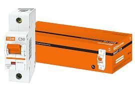 Выключатель автоматический 50А 1П однополюсный характеристика C 15кА ВА47-125 SQ0208-0056 TDM от поставщика КабельСпецСтрой